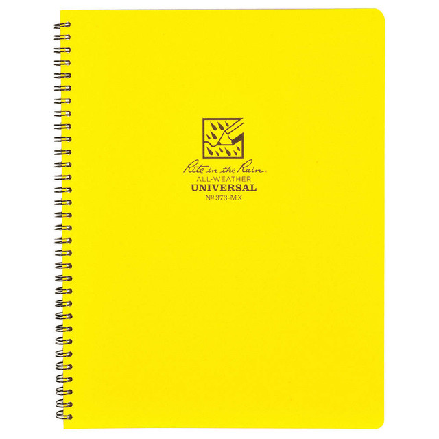 RITE IN THE RAIN 373-MX All-Weather Spiral Notebooks, Maxi, Side, 8-1/2in x 11-3/4in, 84 Pages (42 Sheets), Yellow, Pack Of 6 Notebooks RITE IN THE RAIN 373-MX All-Weather Spiral Notebooks, Maxi, Side, 8-1/2in x 11-3/4in, 84 Pages (42 Sheets), Yellow, Pack Of 6 Notebooks