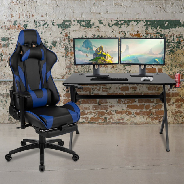 FLASH FURNITURE BLNX30D1904BL  Gaming Desk And Gaming Chair Set, Blue