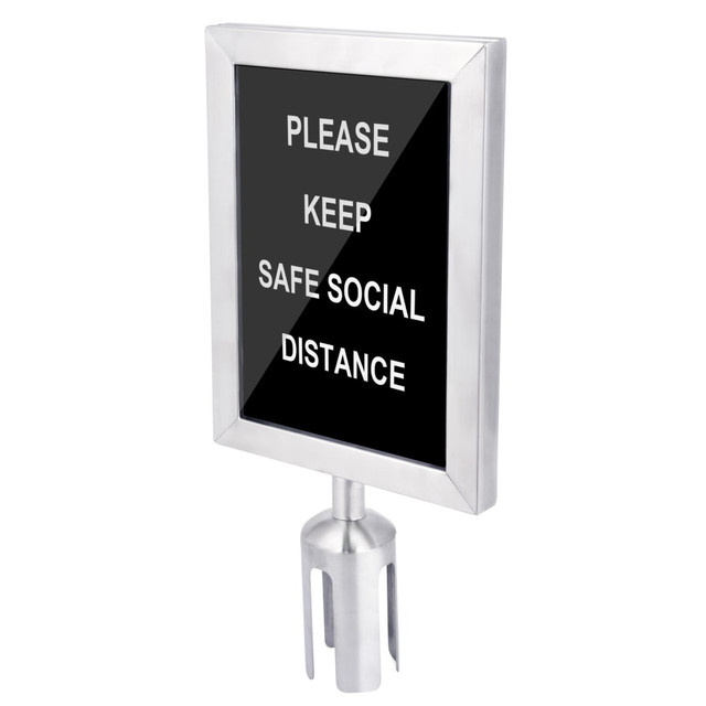 CENTRAL SPECIALTIES CO. CSL 5847SS  Double-Sided Sign Holder For 6ft Stanchion, Stainless Steel