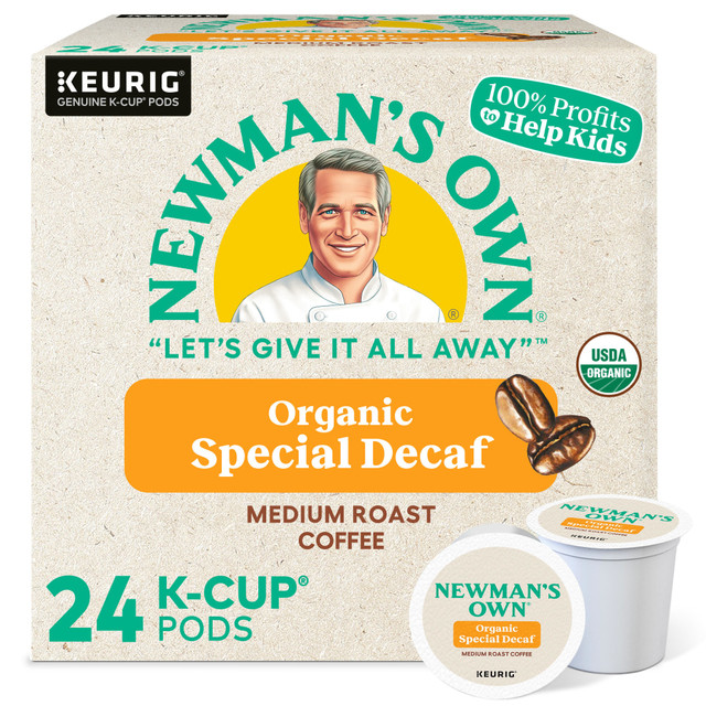 GREEN MOUNTAIN COFFEE ROASTERS, INC. 4051 Newmans Own Organics Special Blend Single-Serve Coffee K-Cup Pods, Decaffeinated, Carton Of 24 GREEN MOUNTAIN COFFEE ROASTERS, INC. 4051 Newmans Own Organics Special Blend Single-Serve Coffee K-Cup Pods, Decaffeinated, Carton Of 24