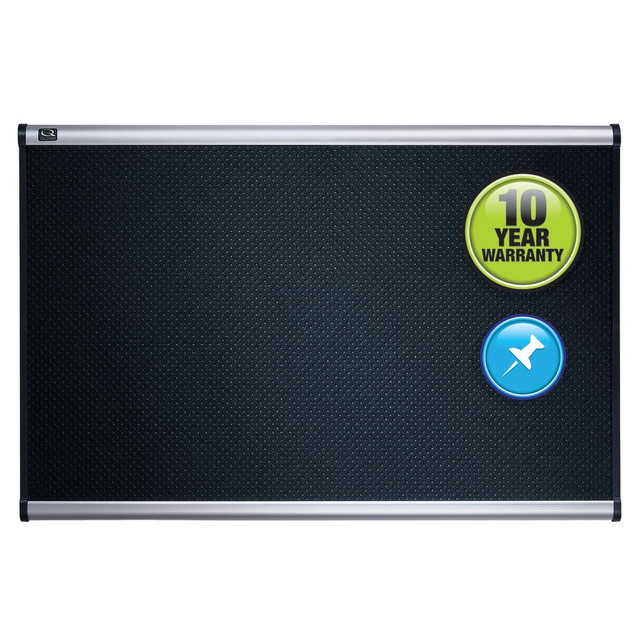ACCO BRANDS USA, LLC B344A Quartet Prestige Select Black Embossed Foam Bulletin Board, 36in x 48in, Aluminum Frame With Silver Finish ACCO BRANDS USA, LLC B344A Quartet Prestige Select Black Embossed Foam Bulletin Board, 36in x 48in, Aluminum Frame With Silver Finish