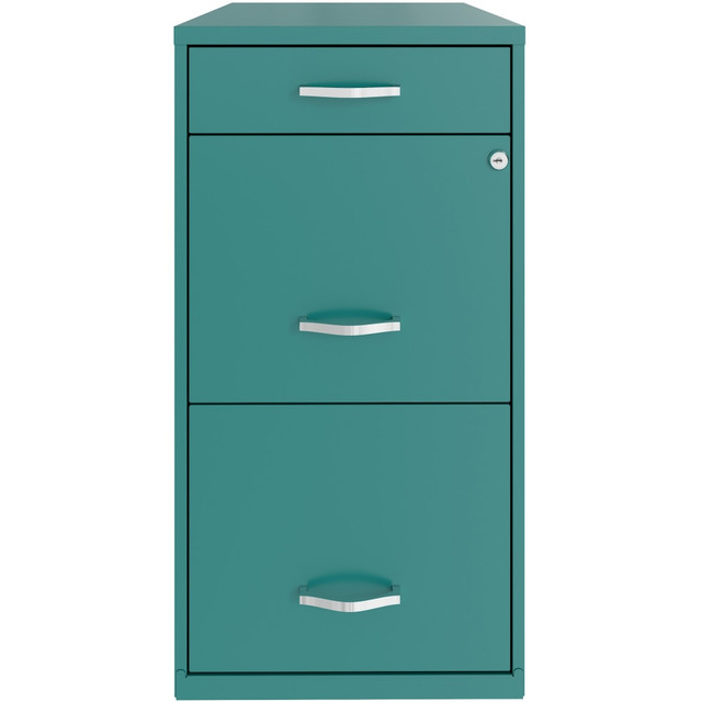 OFFICE DEPOT 25110 Realspace SOHO Organizer 18inD Vertical 3-Drawer File Cabinet, Teal