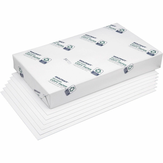 NATIONAL INDUSTRIES FOR THE BLIND 0855225 SKILCRAFT Xerographic Copy Paper, White, Ledger (11in x 17in), 2500 Sheets Per Case, 20 Lb, 92 Brightness, 50% Recycled (AbilityOne 7530-01-085 5225), Case Of 5 Reams