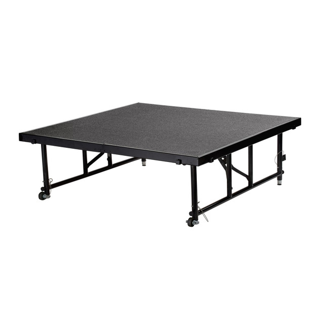 NATIONAL PUBLIC SEATING CORP TFXS48481624C-02/1 National Public Seating Carpeted Transfix Stage Platform, 16in-24in, 4ft x 4ft, Gray