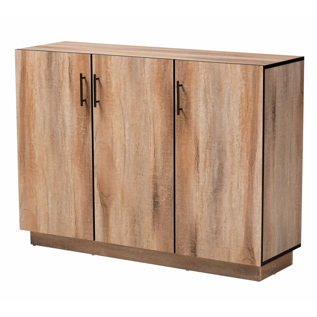 WHOLESALE INTERIORS, INC. 2721-11217 Baxton Studio Modern And Contemporary 48inW 3-Door Dining Room Sideboard Buffet, Natural Oak WHOLESALE INTERIORS, INC. 2721-11217 Baxton Studio Modern And Contemporary 48inW 3-Door Dining Room Sideboard Buffet, Natural Oak