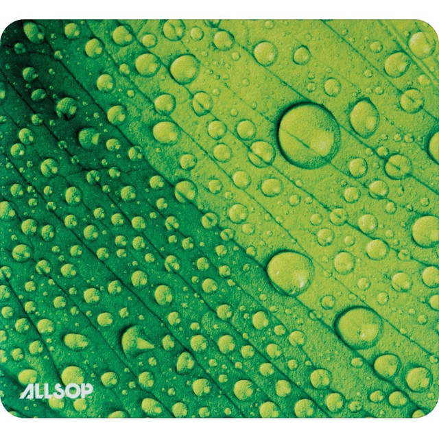 ALLSOP INC. 31624 Allsop NatureSmart Image Mousepad - Leaf Raindrop - (31624) - Leaf Raindrop - 0.10in x 8.50in Dimension - Natural Rubber, Latex - Skid Proof
