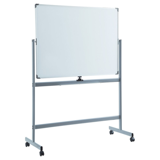 SP RICHARDS Lorell LLR52569  Magnetic Dry-Erase Whiteboard Easel, 48in x 72in, Aluminum Frame With Silver Finish