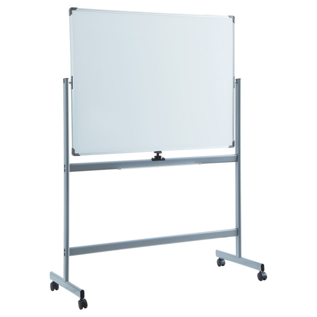 SP RICHARDS LLR52569 Lorell Magnetic Dry-Erase Whiteboard Easel, 48in x 72in, Aluminum Frame With Silver Finish