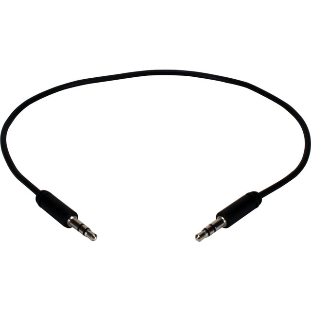 QVS, INC. QVS CC400M-01  3.5mm Male to Male Speaker Cable - 1 ft Mini-phone Audio Cable for Speaker, Audio Device, Receiver - First End: 1 x Mini-phone Audio - Male - Second End: 1 x Mini-phone Audio - Male - Shielding - 1