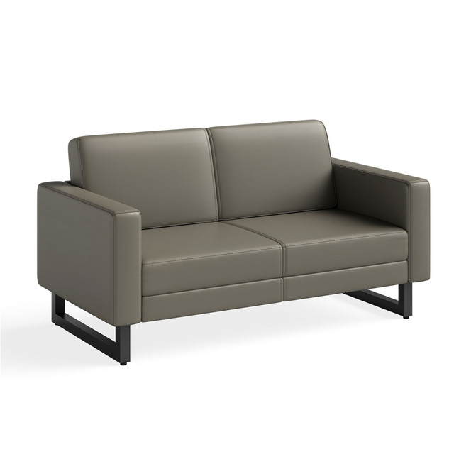 SAFCO PRODUCTS CO 1731MRL2BLKGR Safco Mirella Lounge Settee, Gray/Black