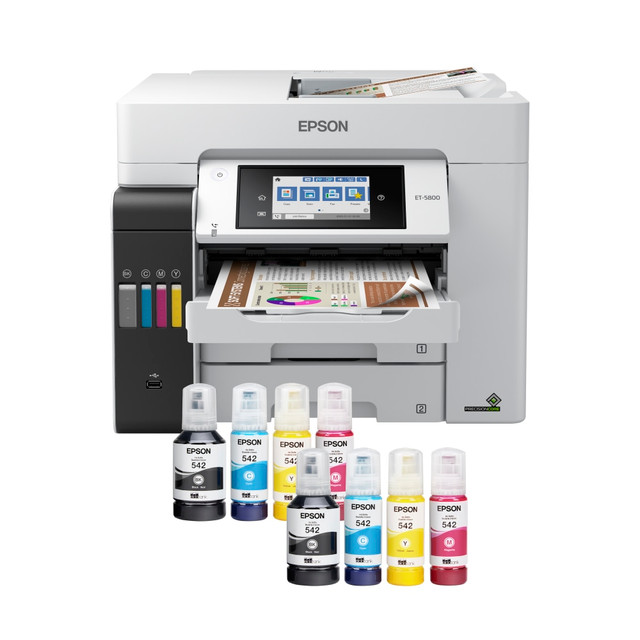 EPSON AMERICA INC. C11CJ30201 Epson EcoTank Pro ET-5800 Wireless Inkjet All-In-One Color Printer EPSON AMERICA INC. C11CJ30201 Epson EcoTank Pro ET-5800 Wireless Inkjet All-In-One Color Printer