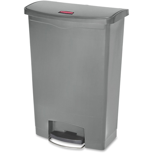 RUBBERMAID RCP1883606  Commercial Slim Jim Step-On Container - Step-on Opening - Hinged Lid - 24 gal Capacity - Pedal Control, Easy to Clean, Wheels - 32.5in Height x 13.9in Width - Resin - Gray - 1 Each