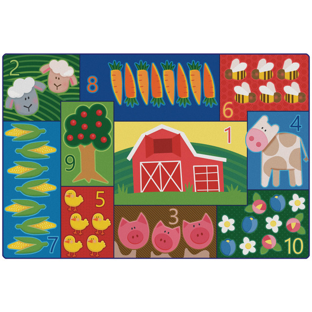 CARPETS FOR KIDS ETC. INC. Carpets For Kids 62314  Pixel Perfect Collection Farm Counting and Seating Rug, 4ft x 6ft, Multicolor