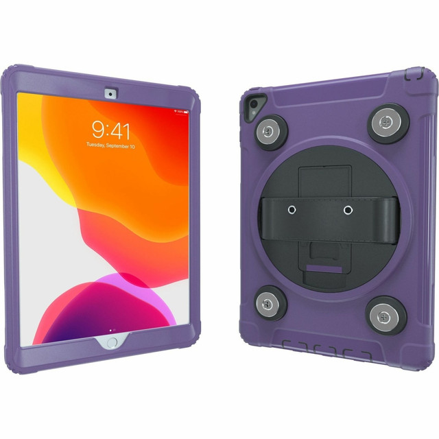 CTA DIGITAL PAD-MSPC10P  Magnetic Splash-Proof Case with Metal Mounting Plates for iPad 7th/ 8th/ 9th Gen 10.2, iPad Air 3, iPad Pro 10.5, Purple - Splash Proof, Impact Resistant, Water Resistant - Silicone Body - 10.3in Height x 7.8in Width x 1in De