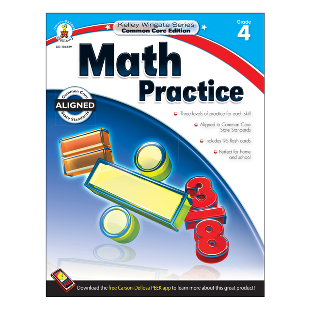 CARSON-DELLOSA PUBLISHING LLC 104629 Carson-Dellosa Kelley Wingate Math Practice Workbook, Grade 4