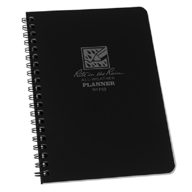 RITE IN THE RAIN P52  All-Weather Undated Weekly Calendar/Planners, 4-5/8in x 7in, Black, Case Of 6 Planners