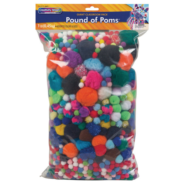 PACON CORPORATION 1859614 Chenille Kraft Pom-Poms, Assorted Sizes, Assorted Colors, Box Of 1,000 PACON CORPORATION 1859614 Chenille Kraft Pom-Poms, Assorted Sizes, Assorted Colors, Box Of 1,000