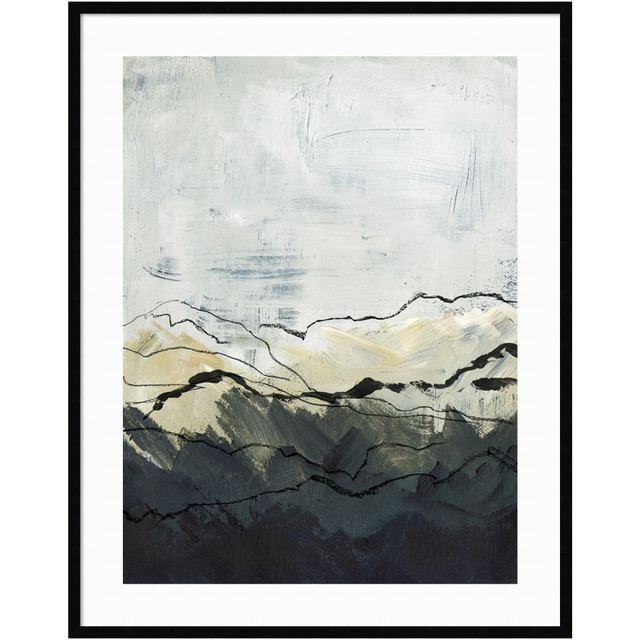 UNIEK INC. A42705422084 Amanti Art Winter Mountains I by Jennifer Paxton Parker Wood Framed Wall Art Print, 34inW x 43inH, Black