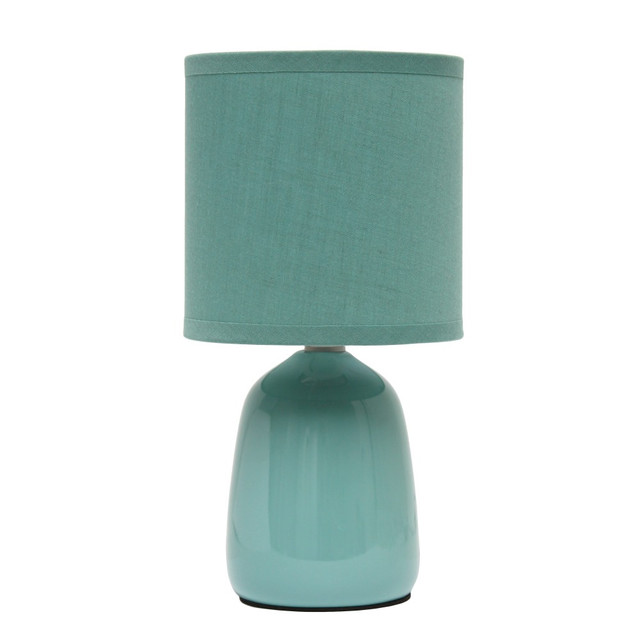 ALL THE RAGES INC Simple Designs LT1134-SEA  Thimble Base Table Lamp, 10-1/16inH, Seafoam Green/Seafoam Green