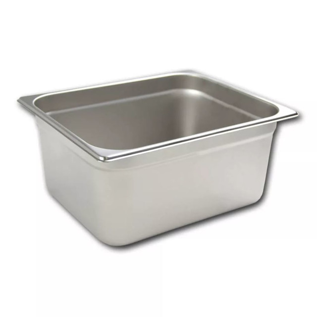 BROWNE & CO. 22126 Hoffman Tech Browne Stainless Steel Steam Table Pans, 1/2 Size, Silver, Pack Of 12 Pans, 22126