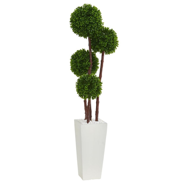 NEARLY NATURAL INC. 5872 Nearly Natural 4ftH Artificial Boxwood Topiary Tree in Planter, Green