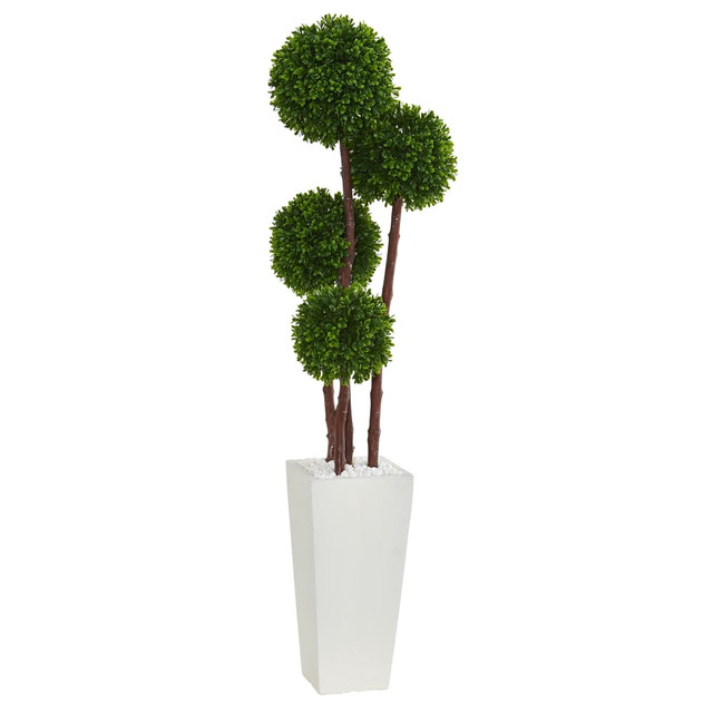NEARLY NATURAL INC. Nearly Natural 5872  4ftH Artificial Boxwood Topiary Tree in Planter, Green
