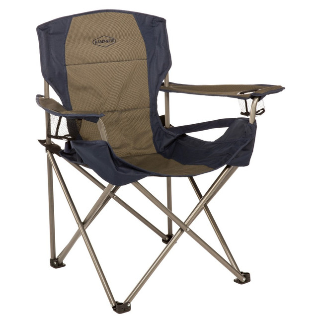 NATIONAL NUTRIENTS, INC. CC026 Kamp-Rite Padded Chair With Lumbar Support, Blue/Tan