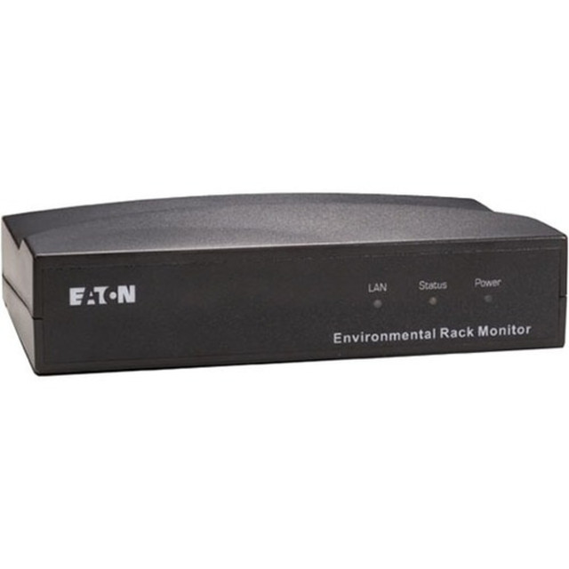 EATON ELECTRICAL INC 103005775 Eaton Environmental Rack Monitor Black 2 Mb Static RAM 2 Mb Flash ROM 2 asynchronous serial ports 10/100 TX RJ-45 jack connector 0 deg.C -40 deg.C operating temp 50/60 Hz Two Asynchronous serial ports 120 Vac 6.0 Watts 