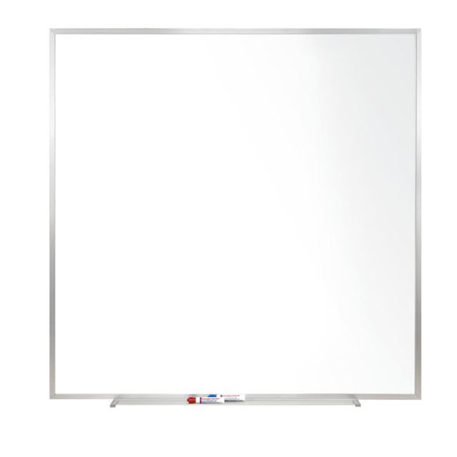 GHENT MANUFACTURING INC. M1-44-4 Ghent Magnetic Porcelain Dry-Erase Whiteboard, 48in x 48in, Aluminum Frame With Silver Finish GHENT MANUFACTURING INC. M1-44-4 Ghent Magnetic Porcelain Dry-Erase Whiteboard, 48in x 48in, Aluminum Frame With Silver Finish