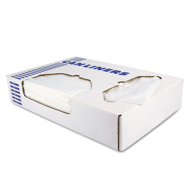 HERITAGE H6036TW Linear Low-Density Can Liners, 30 gal, 0.9 mil, 30" x 36", White, 200/Carton