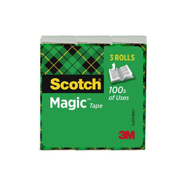 3M CO 810-72-3PK Scotch Magic Tape, Invisible, 3 Tape Rolls, 1 in x 2592 in, Home Office Supplies and School Supplies for College and Classrooms 3M CO 810-72-3PK Scotch Magic Tape, Invisible, 3 Tape Rolls, 1 in x 2592 in, Home Office Supplies and School Supplies for College and Classrooms