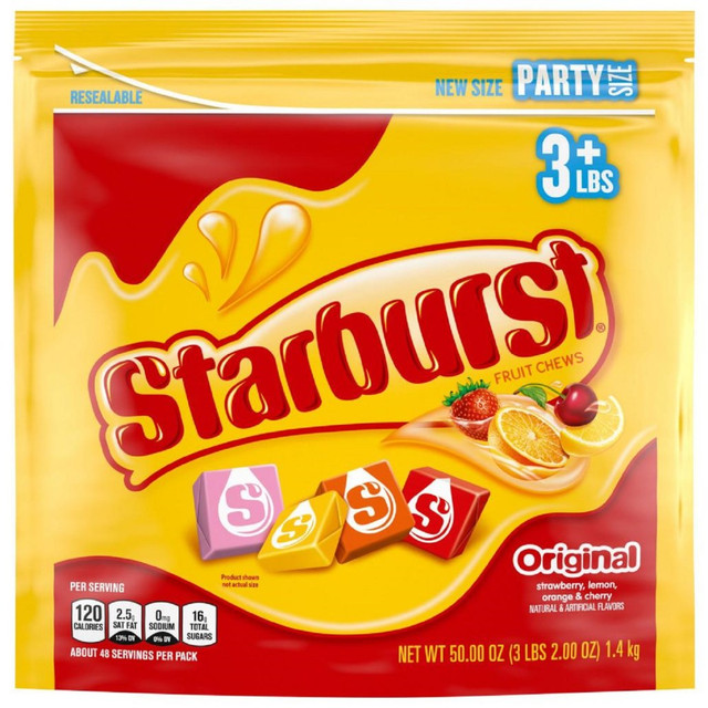 MARS CHOCOLATE NORTH AMERICA LLC Starburst STARBURST 50OZ  Original Fruit Chews, 50 Oz, Assorted Flavors