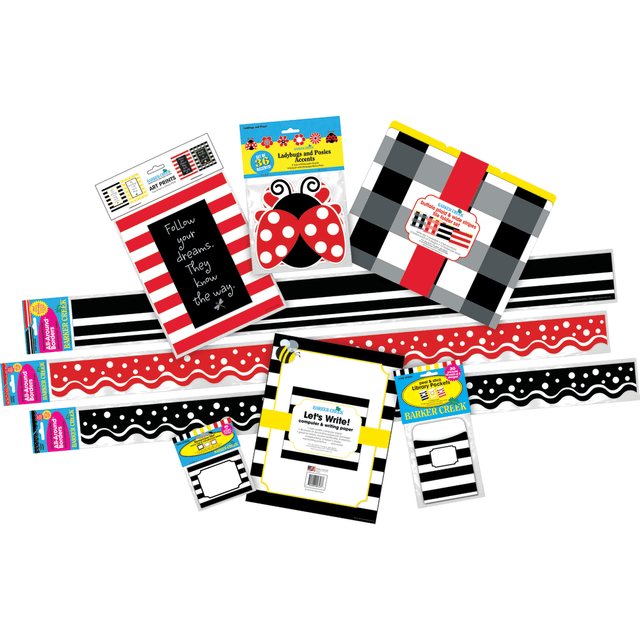 BARKER CREEK PUBLISHING, INC. BC3726 Barker Creek Classroom Decor Set, Follow Your Dreams Buffalo Plaid And Wide Stripes, Pre-K To College BARKER CREEK PUBLISHING, INC. BC3726 Barker Creek Classroom Decor Set, Follow Your Dreams Buffalo Plaid And Wide Stripes, Pre-K To College