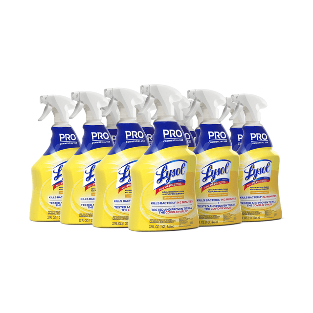 RECKITT BENCKISER CB003510 Lysol Advanced Deep Clean All-Purpose Cleaner, 32 Oz, Lemon Breeze, Case Of 12 Bottles
