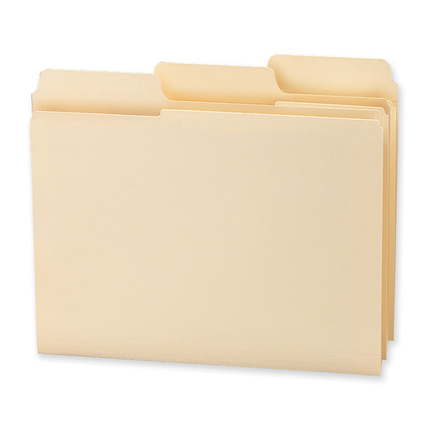 SMEAD MFG CO 10395 Smead 1/3-Cut 2-Ply SuperTab File Folders, Letter Size, Manila, Box Of 100