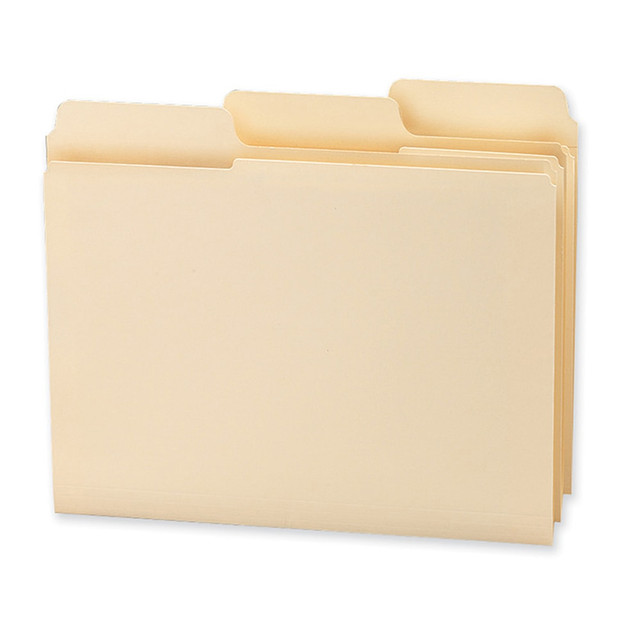 SMEAD MFG CO Smead 10395  1/3-Cut 2-Ply SuperTab File Folders, Letter Size, Manila, Box Of 100