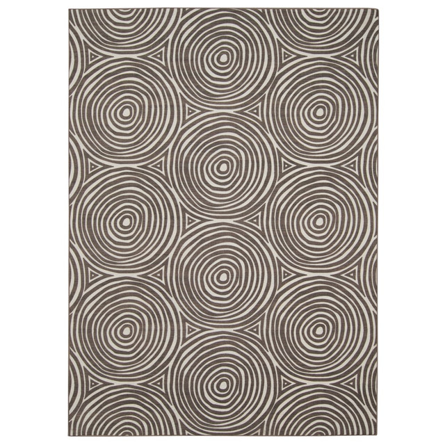 LINON HOME DECOR PRODUCTS, INC OD5068 Linon Washable Outdoor Area Rug, Wycklow, 7ft x 9ft, Ivory/Brown