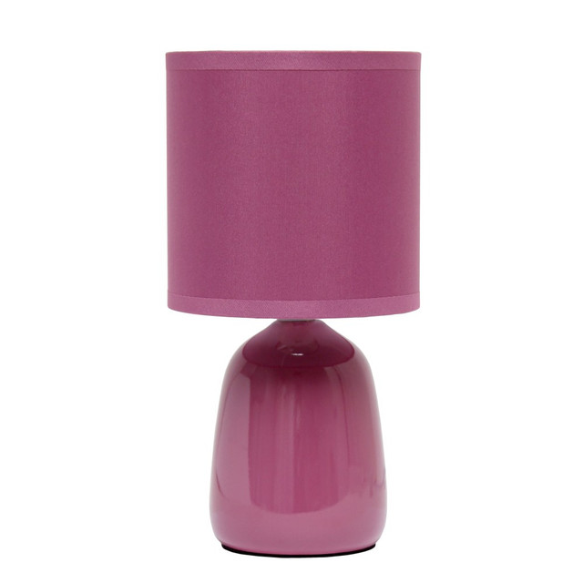 ALL THE RAGES INC Simple Designs LT1134-MVE  Thimble Base Table Lamp, 10-1/16inH, Mauve/Mauve