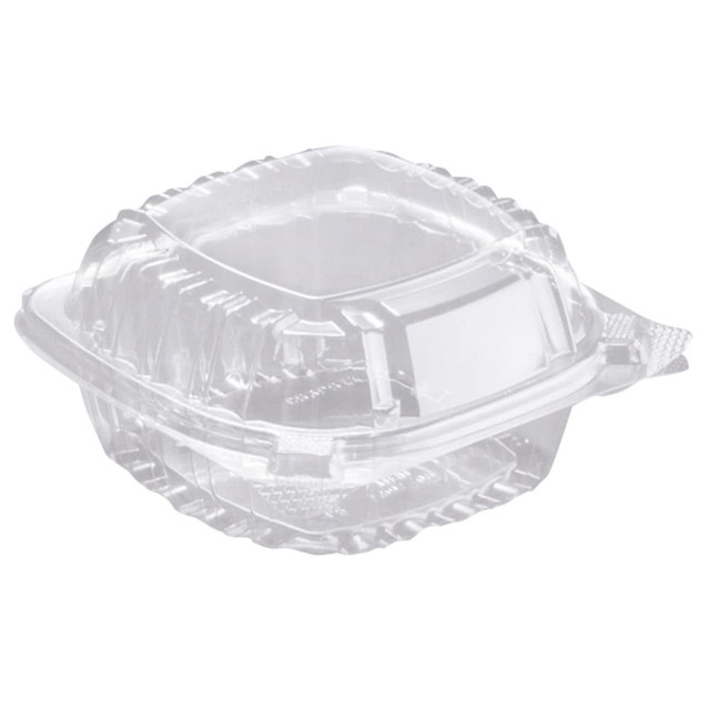 Dart C53PST  Hinge Sandwich Containers, 5 1/2inH x 5 1/2inW x 2 5/8inD, Clear, Pack Of 500