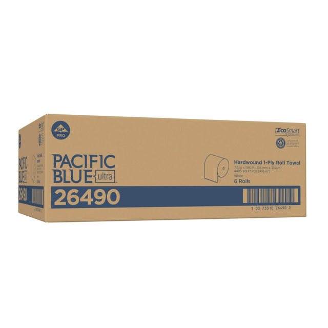 GEORGIA-PACIFIC CORPORATION 26490 Pacific Blue Ultra by GP PRO, 1-Ply, 7.87in x 1150ft, 40% Recycled, White, 6 Rolls per Case GEORGIA-PACIFIC CORPORATION 26490 Pacific Blue Ultra by GP PRO, 1-Ply, 7.87in x 1150ft, 40% Recycled, White, 6 Rolls per Case