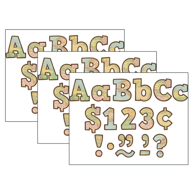 EDUCATORS RESOURCE TCR8575-3 Teacher Created Resources 4in Letters, Travel The Map, 230 Pieces Per Pack, Set Of 3 Packs