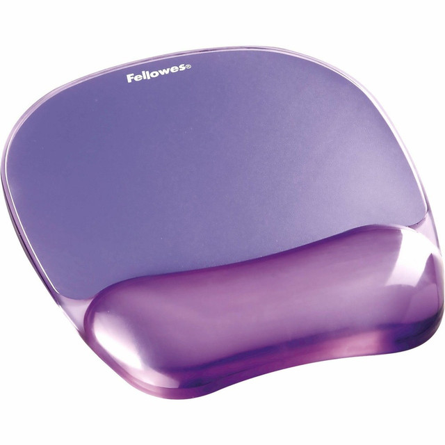 FELLOWES INC. 91441 Fellowes Gel Crystals Mouse Pad With Wrist Rest, 1inH x 7.94inW x 9.25inD, Purple FELLOWES INC. 91441 Fellowes Gel Crystals Mouse Pad With Wrist Rest, 1inH x 7.94inW x 9.25inD, Purple