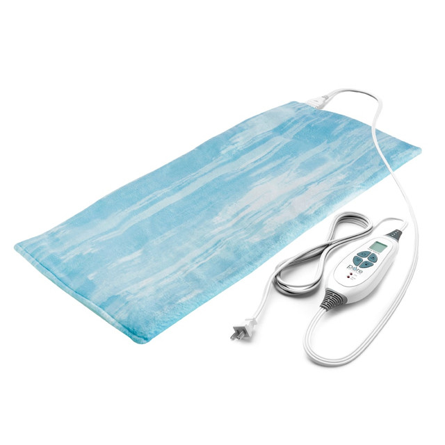 BEAR DOWN CONSULTING PEPNTLUX-A Pure Enrichment PureRelief Luxe Micromink Heating Pad, 11-1/2in x 22-1/2in, Aqua Paint