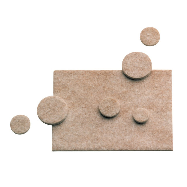 MASTER MANUFACTURING COMPANY 88499 Master Caster Scratch Guard Self-Adhesive Felt Pads, Combo Pack, Pack Of 25