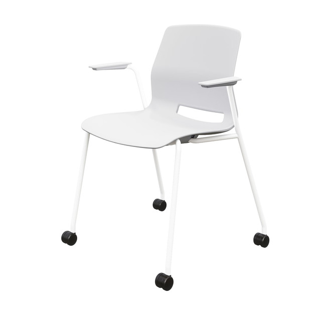 KENTUCKIANA FOAM INC KFI Studios 2701CS-WH-08  Imme Stack Chair With Arms And Caster Base, White