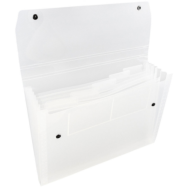 MEDLINE INDUSTRIES, INC. 21626187 JAM Paper 6-Pocket Expanding File With Snap Closure, 1in Expansion, 9in x 13in, Clear