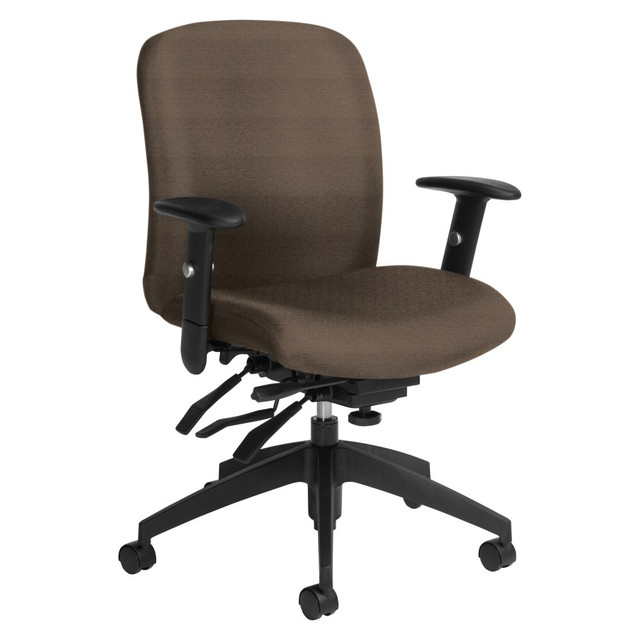 Global QSTS5451-3SCBK-UR17  Truform Multi-Tilter Chair, Mid-Back, Earth/Black, Heavy Duty Model