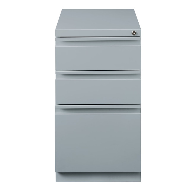 HIRSH INDUSTRIES LLC 21856 Hirsh 20inD Vertical 3-Drawer Mobile Pedestal File Cabinet, Platinum HIRSH INDUSTRIES LLC 21856 Hirsh 20inD Vertical 3-Drawer Mobile Pedestal File Cabinet, Platinum