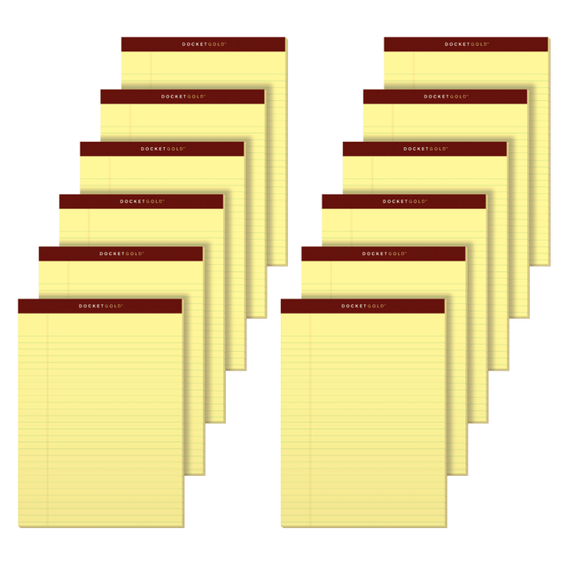 TOPS BUSINESS FORMS 63950 TOPS Docket Gold Premium Writing Pads, 8 1/2in x 11 3/4in, Legal Ruled, 50 Sheets, Canary, Pack Of 12 Pads TOPS BUSINESS FORMS 63950 TOPS Docket Gold Premium Writing Pads, 8 1/2in x 11 3/4in, Legal Ruled, 50 Sheets, Canary, Pack Of 12 Pads