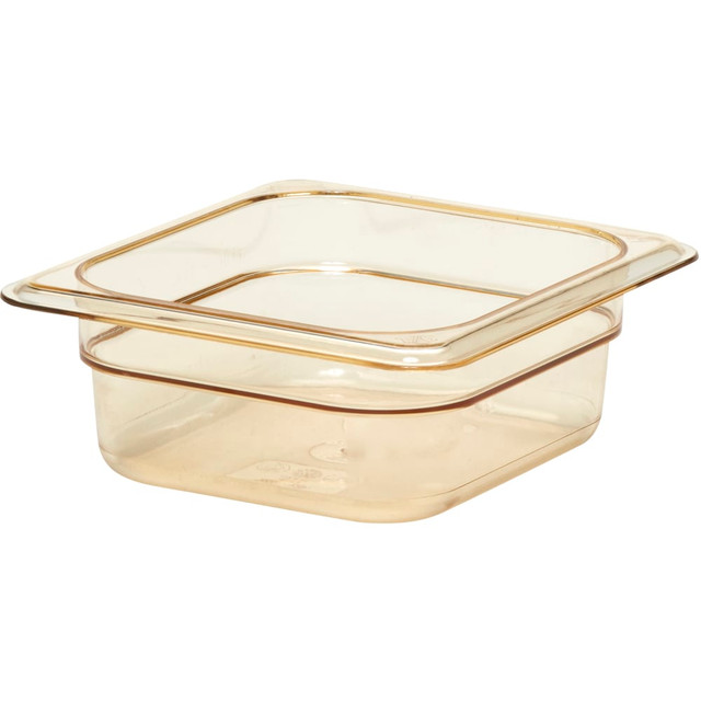 CAMBRO MFG. CO. 62HP150 Cambro H-Pan High-Heat GN 1/6 Food Pans, 2inH x 6-3/8inW x 6-15/16inD, Amber, Pack Of 6 Pans